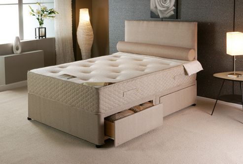 Image of Vogue Beds Natural Touch Pocket Ortho Caress 1500 Platform Divan Bed - Super King / Without Drawer