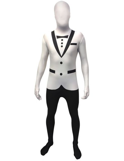 Image of White Tux Morphsuit Medium