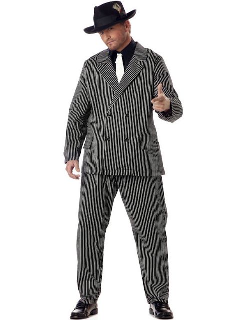 Image of Men's Gangster 4 Piece Deluxe Costume (plus Size)