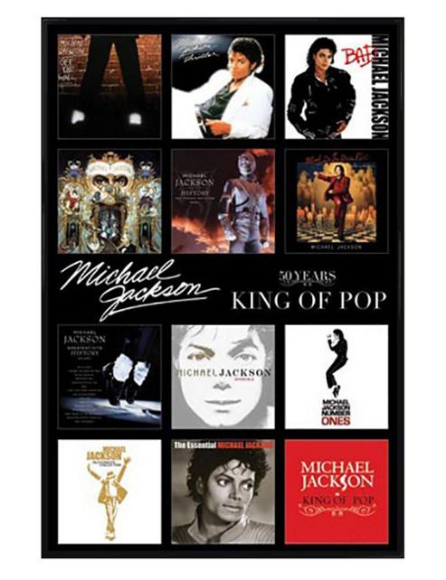 Image of Michael Jackson Album Covers Gloss Black Framed King Of Pop Mj Poster