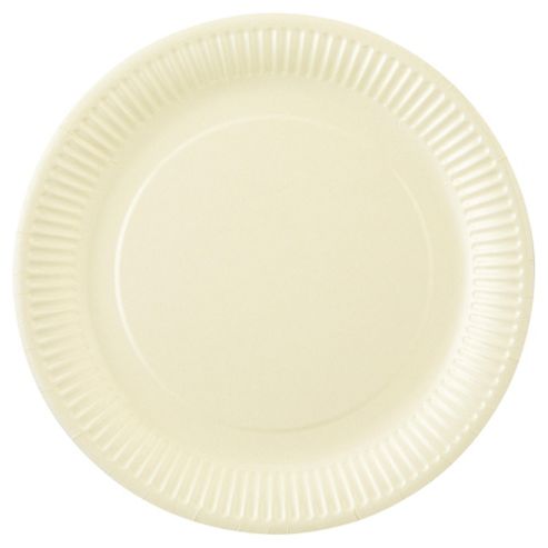 Image of Tesco Cream Paper Plate 24cm 8 Pack