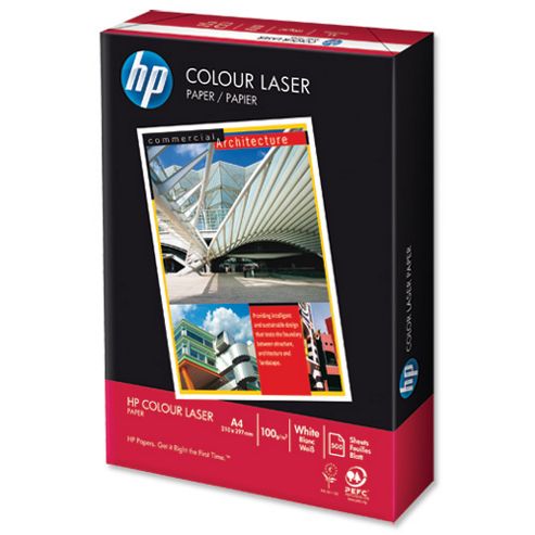 Image of Hewlett Packard [hp] Colour Laser Paper Smooth Ream-wrapped 100gsm A4 White Ref Hcl0324 [500 Sheets]