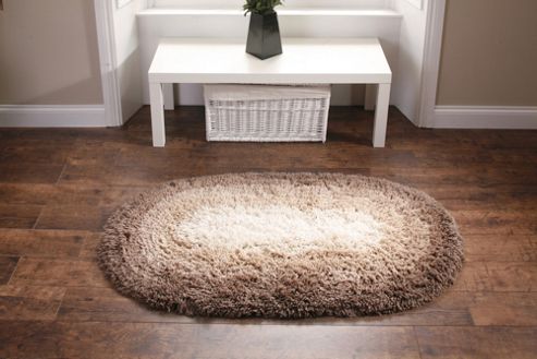 Image of Oriental Carpets & Rugs Shadow Brown Sewn Rug - Oval 135cm L X 75cm W