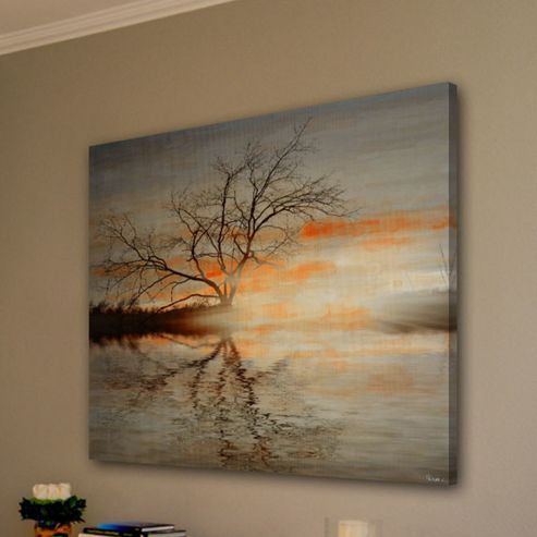 Image of Parvez Taj Red Leafs B Canvas Wall Art - 81 Cm H X 81 Cm W X 5 Cm D