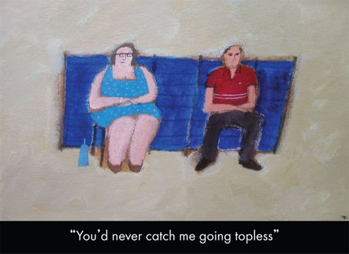 Image of Holy Mackerel You'd Never Catch Me Going Topless Greetings Card