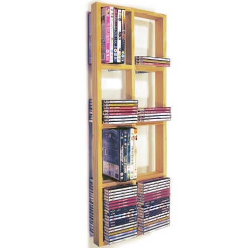 Image of Double Wall Cd / Dvd / Blu Ray Storage Shelf - Natural