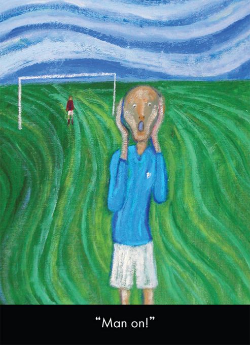Image of Holy Mackerel Man On Greetings Card