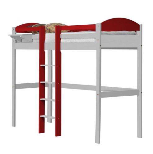 Image of Maximus High Sleeper Central Ladder White With Red Details