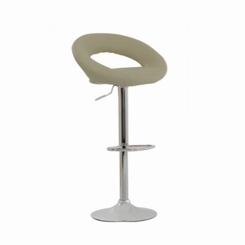 Image of Eclipse Cream Faux Leather Swivel Bar Stool