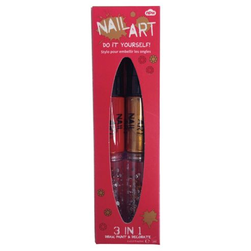 Image of Nail Art - 3 In 1 Red/gold