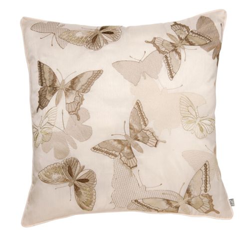 Image of Catherine Lansfield Designer Butterfly Cushion Cover - Natural