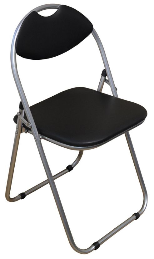 Image of Black Padded Chair - Folding Office, Computer, Desk Chair