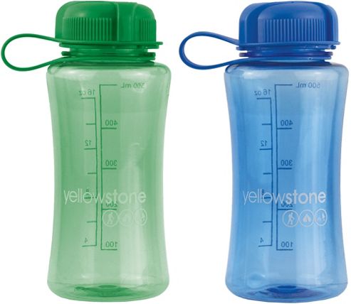 Image of Yellowstone 500ml Drinks Bottle Blue & Green - 2 Pack