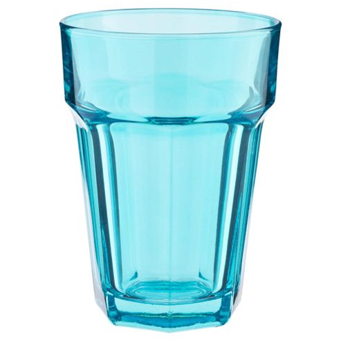 Image of Tesco Single Soda Glass, Blue Topaz