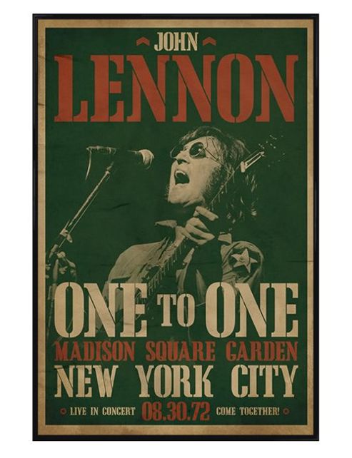 Image of John Lennon Gloss Black Framed A Legend At Madison Square Garden Poster