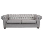 Chesterfield Fabric Sofabed, Silver Linen