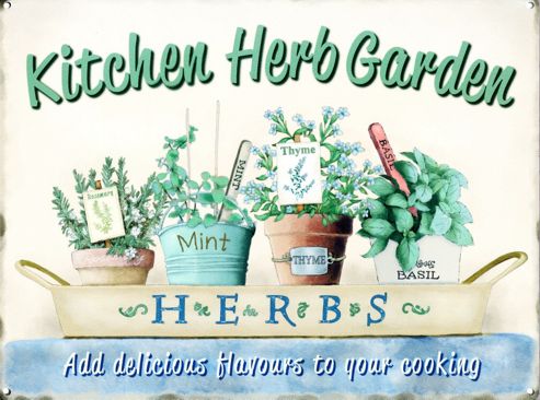 Image of Kitchen Herb Garden Tin Sign