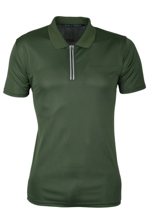 Image of Taj Zip Neck Mens Polo Shirt - Green
