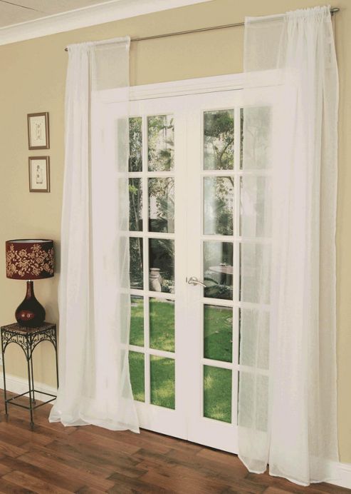 Image of Crushed Voile Curtain Panel - White