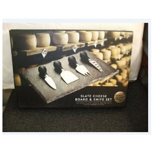 Image of Slate Cheese Board &amp; Knife Set