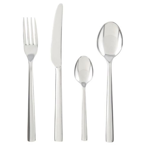 Image of Tesco Contemporary Mirror Polish Cutlery Set, 16 Piece