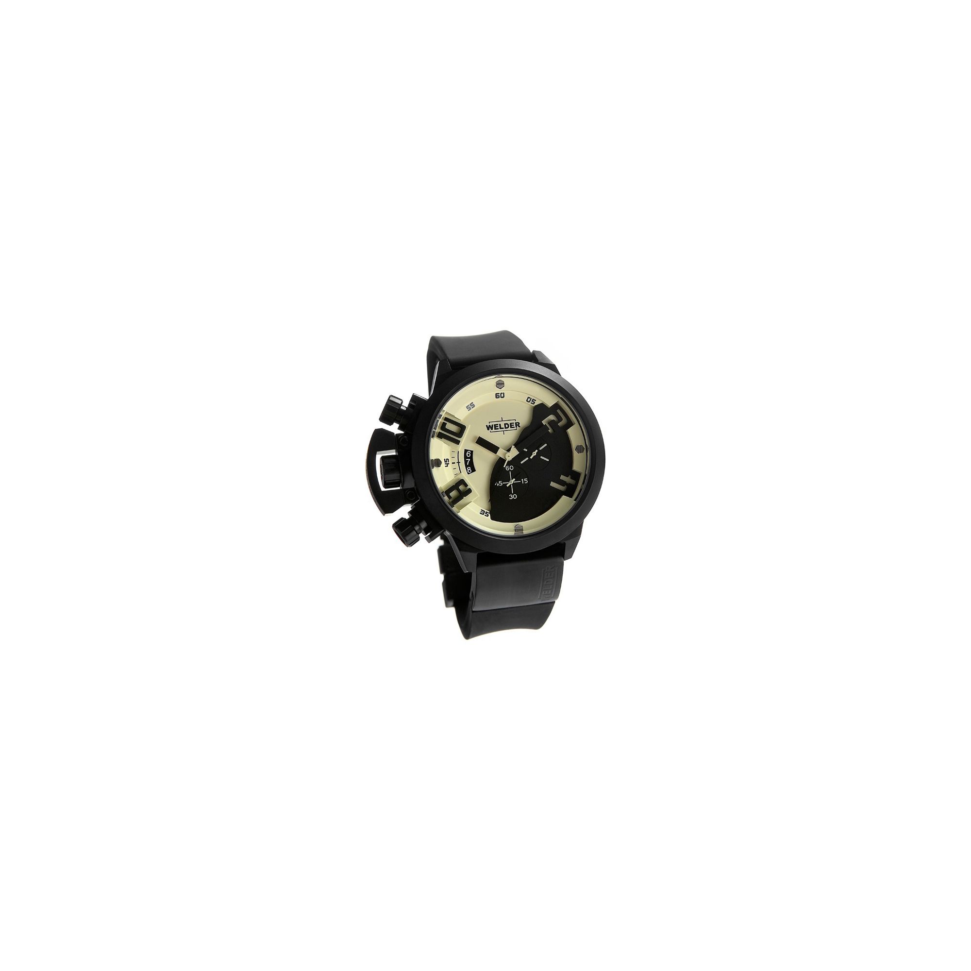 Welder Gents Cream Dial Black Rubber Strap Watch K24-3305 at Tesco Direct