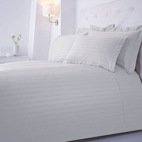 Image of Luxury Hotel Collection Dobby Stripe Square Pillowcase Grey Pair
