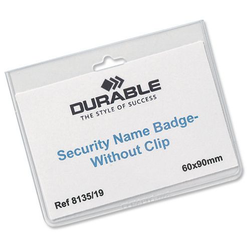 Image of Durable Name Badges Security Without Clip W90x60mm Ref 813519 [pack 20]