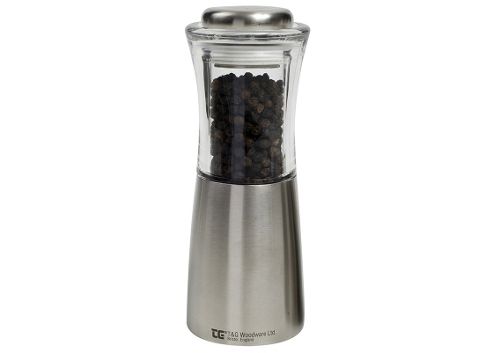 Image of T&g Crushgrind Apollo Brushed Stainless Steel And Acrylic Pepper Mill