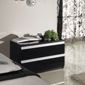 Urbane Designs Romain Two Drawer Bedside Chest in Black and High Gloss Black