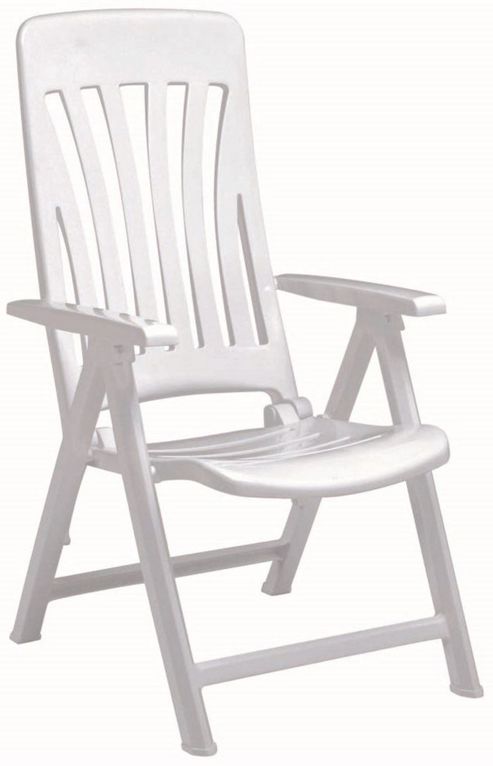 Image of Resol Blanes Folding Multi-position Garden Armchair - White Plastic