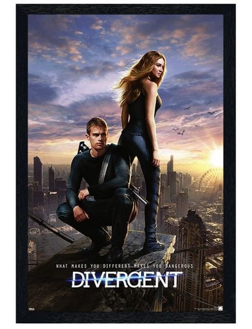 Image of Black Wooden Framed Divergent What Makes You Different Poster