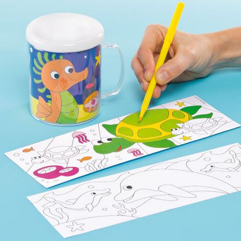 Image of Sealife Buddies Colour-in Mugs (pack Of 4)