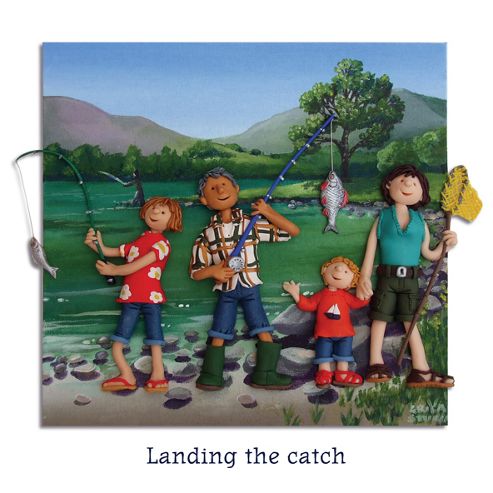 Image of Holy Mackerel Landing The Catch Greetings Card