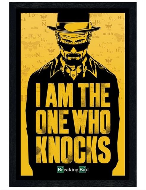 Image of Black Wooden Framed Breaking Bad I Am The One Who Knocks Poster