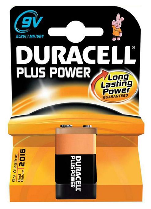 Image of Duracell Mn1604b1 Plus 9v Alkaline Batteries