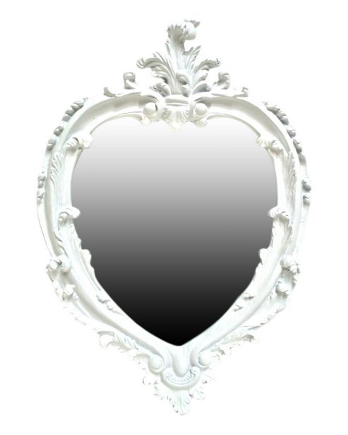 Image of Alterton Furniture Heart Mirror - White - 37 Cm H X 27 Cm W