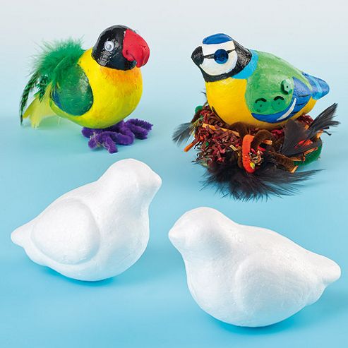 Image of Polystyrene Birds For Crafts (pack Of 10)