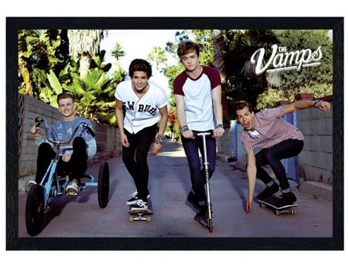 Image of Black Wooden Framed The Vamps Teenage Kicks Poster