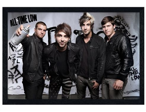 Image of Black Wooden Framed All Time Low Spray Poster
