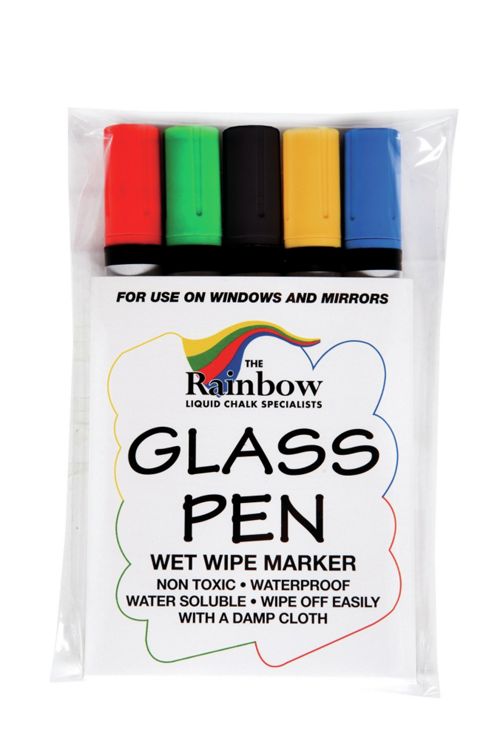 Image of Metroplan Wetwipe Glass And Blackboard Narrow Tip Pen - White