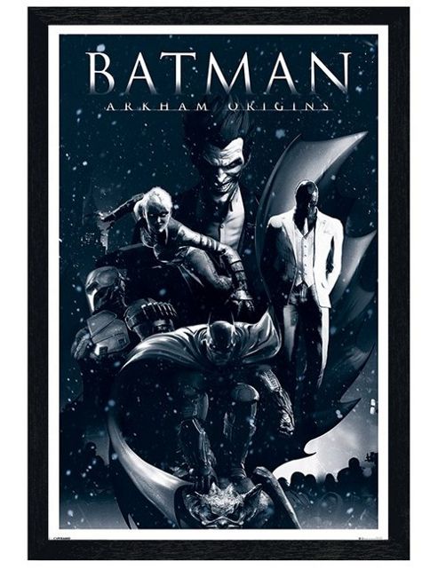 Image of Black Wooden Framed Batman Arkham Origins Poster