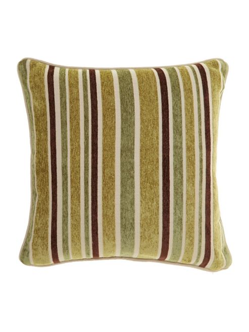 Image of Linea Stripe Chenille Cushion, Green