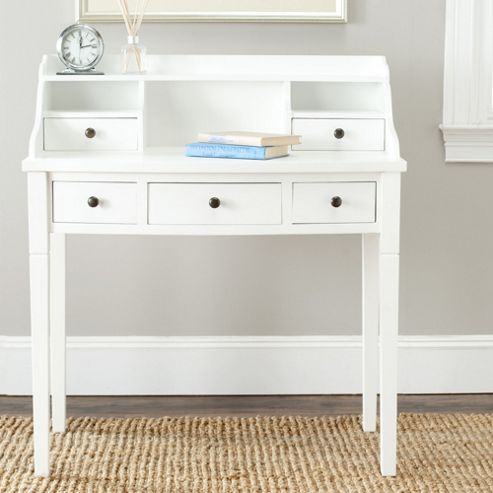Image of Safavieh Edgewood Bureau Desk With Hutch - White