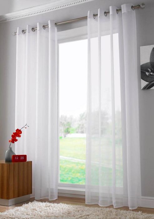 Image of Plain Ring Top Voile - White