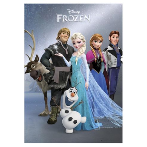 Image of Disney Frozen Metallic Elsa, Anna And Olaf Group Print, 67x47cm