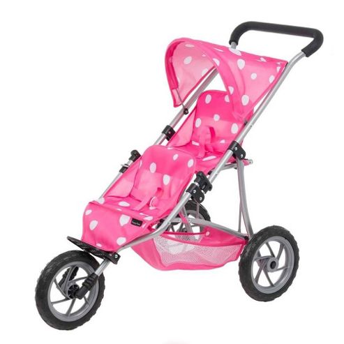 Image of Mamas And Papas Double Decker Dolls Pushchair - Strawberry Snow