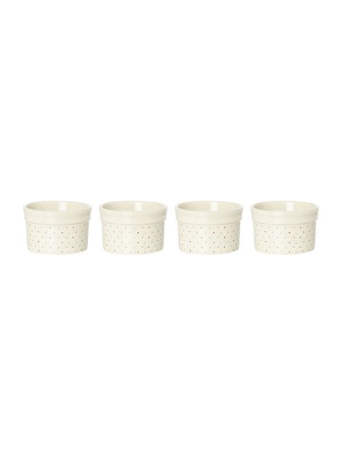 Image of Linea Maison Ramekin Set Of 4, Cream Dotty