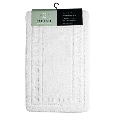 Image of Catherine Lansfield Armoni 2 Piece Bath Set In White