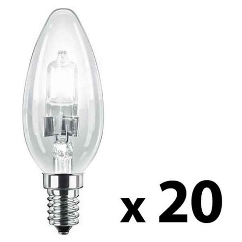 Image of Pack Of Twenty Minisun Ses E14 Energy Reducing 28w Clear Candle Bulbs Warm White